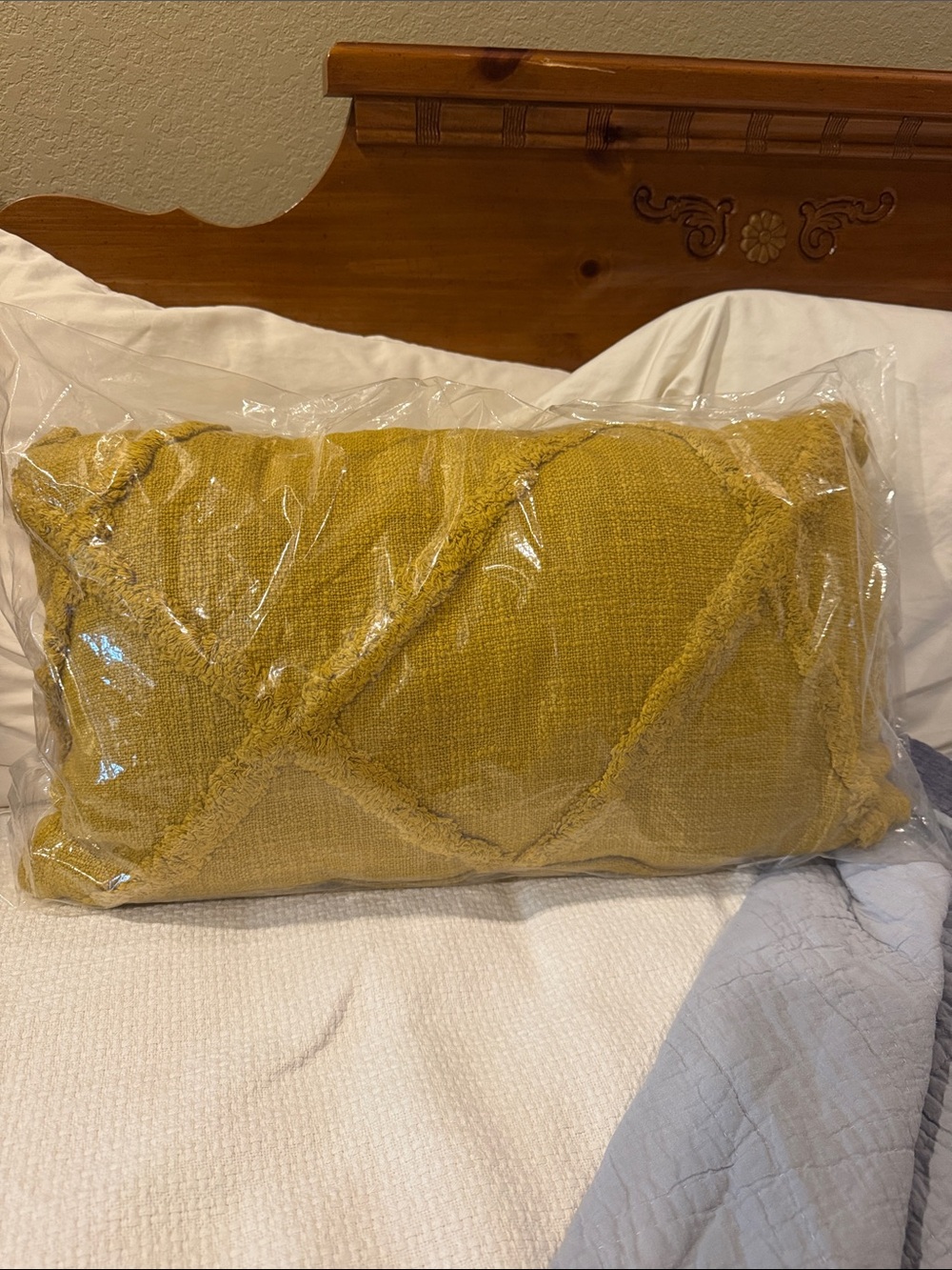 Target Mustard Yellow Textured Lumbar Pillow - Home Accents